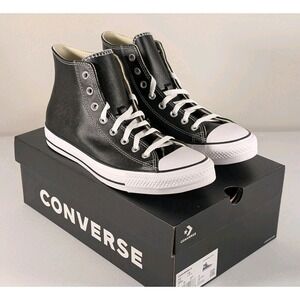 Converse Chuck Taylor Hi 132170C LEATHER Black White Men's Shoes Size 11 U S